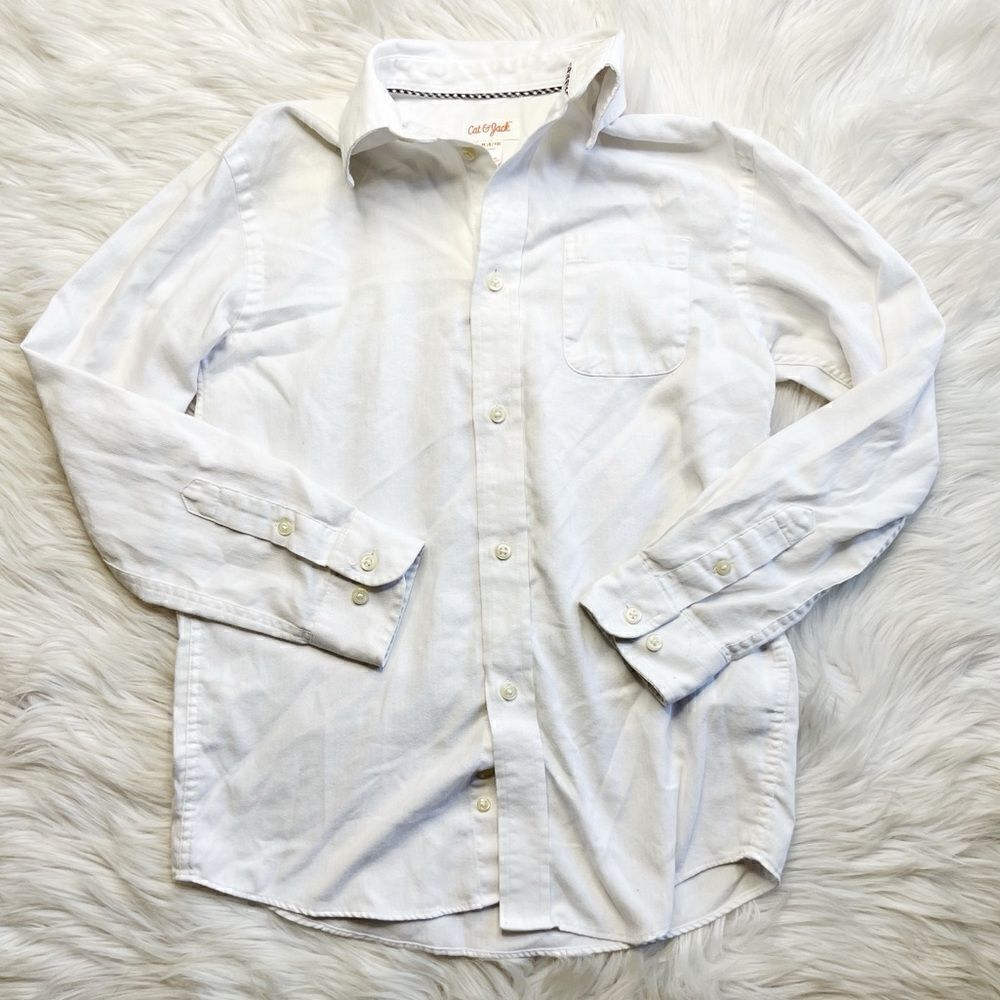 Cat & Jack Long Sleeve Buton Down White Size Medium